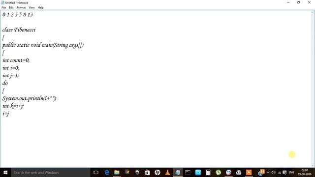 Java Program for Finding Fibonacci series by taking input from user смотреть онлайн