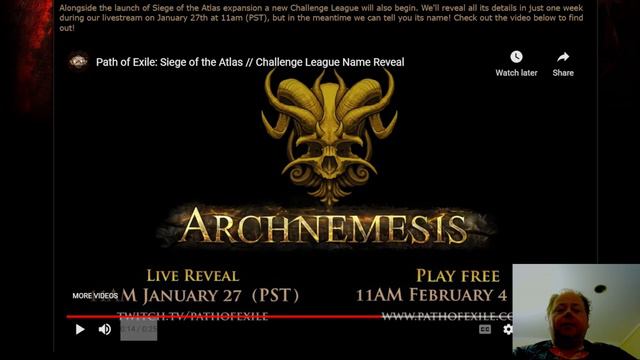 Path of Exile 3.17 - League Name Revealed (Archnemesis) - Siege of the Atlas Spoilers Day 5 - POE смотреть онлайн