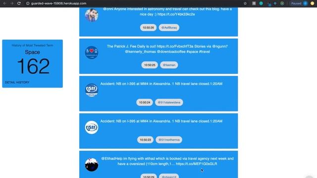 Tweety (React + Redux + Material UI + Twitter Stream API + Socket.io + Node + MongoDB) смотреть онлайн