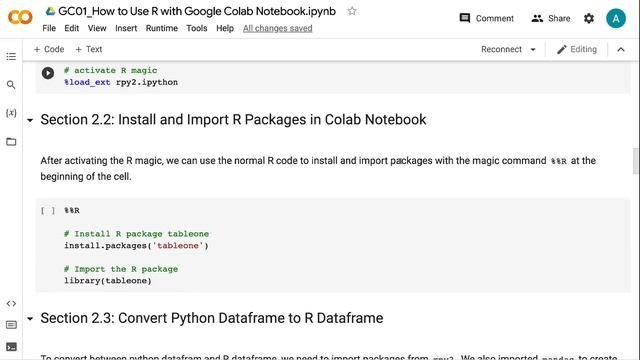 How To Use R With Google Colab Notebook