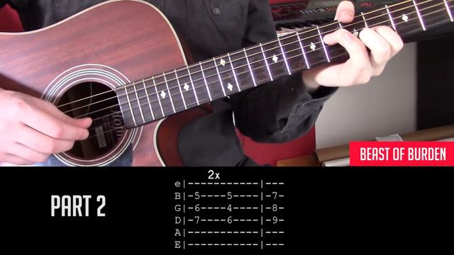 Beast Of Burden - The Rolling Stones - Guitar Lesson Tab (Tutorial) - How To Play смотреть онлайн