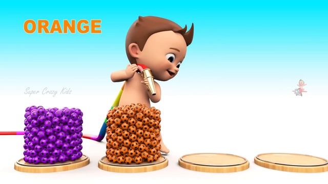 Soccer Balls Mini Golf Game Play by Little Baby Wooden Hammer to Learn Colors for Children - 3D Kid смотреть онлайн