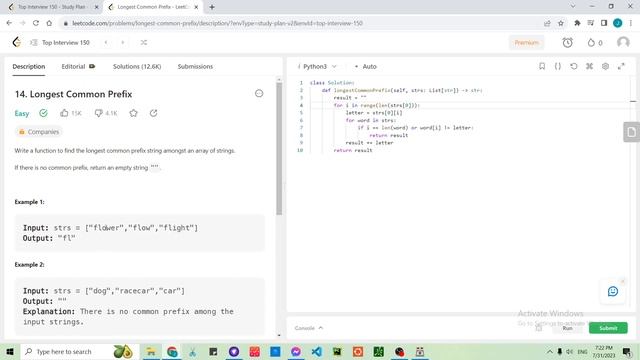 LeetCode 14. Longest Common Prefix - LIVE coding & thought process смотреть онлайн