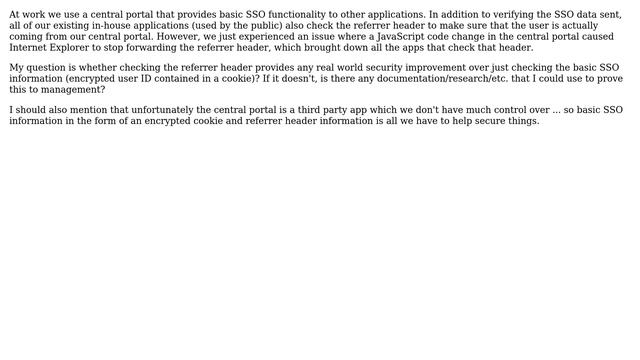 Webmasters: Does referrer header checking offer any real world security improvement? смотреть онлайн