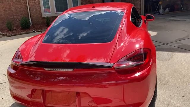 Porsche 981 Cayman Red Carbon Fiber Ducktail смотреть онлайн