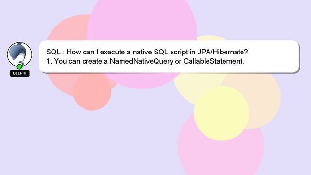 SQL : How can I execute a native SQL script in JPA/Hibernate? смотреть онлайн