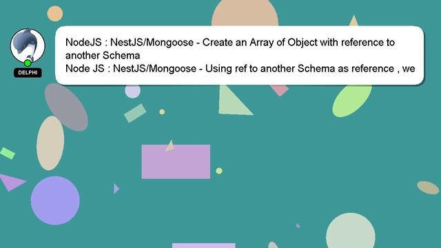 NodeJS : NestJS/Mongoose - Create an Array of Object with reference to another Schema смотреть онлайн