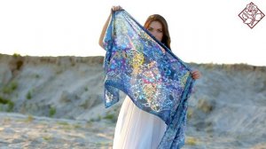 Палантин набивной (вискоза) "10694", вид 14