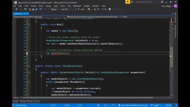 Tekla Open API Tutorial - Part Report Properties with Linq and Json Example смотреть онлайн