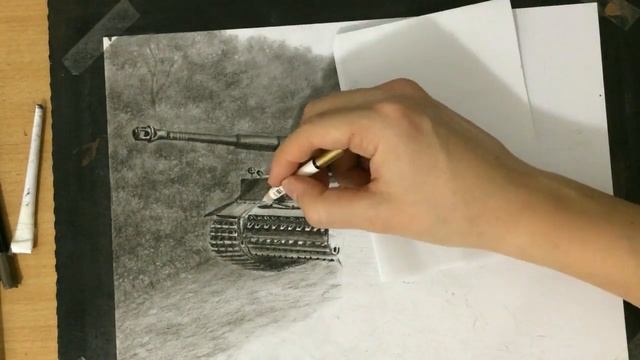 How to Draw a German Tiger Tank - Narrated Tutorial смотреть онлайн