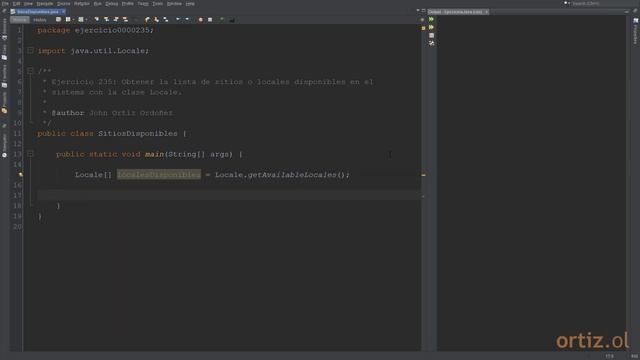 Java - Ejercicio 235: Obtener la Lista de Locales o Sitios Disponibles en el Sistema con Locale смотреть онлайн