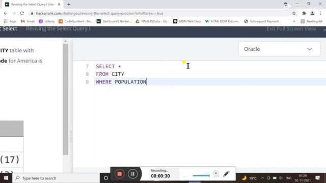 Revising The Select Query I || HACKERRANK SOLUTION || SQL || ORACLE || FOR BEGINNERS смотреть онлайн