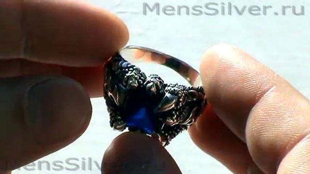 Мужское кольцо "Коготь" с сапфиром смотреть онлайн