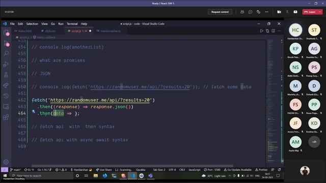 Ready 2 React | RAIT ACM | Day 5 - Promises, Await, Async and Fetch Example смотреть онлайн