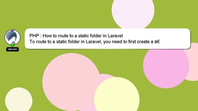 PHP : How to route to a static folder in Laravel смотреть онлайн