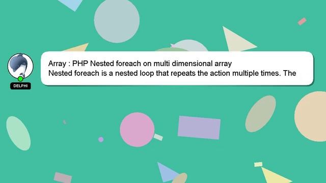 Array : PHP Nested foreach on multi dimensional array смотреть онлайн