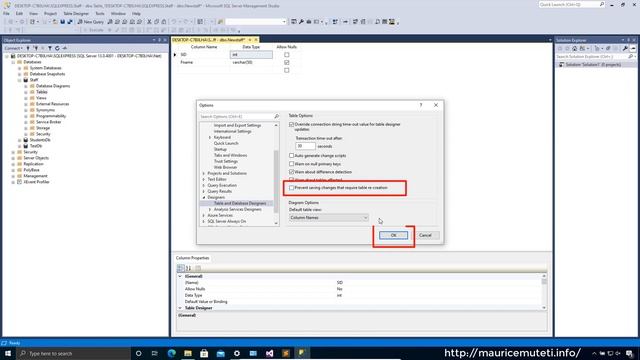 (Solved) Saving changes is not permitted. (Microsoft SQL Server Management Studio) смотреть онлайн