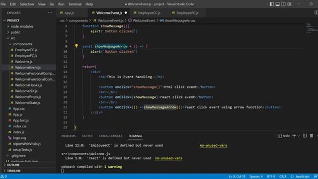 ReactJS Tutorial for Beginners - Part 12 - Event Handling смотреть онлайн