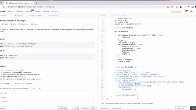 Leetcode 557 Reverse Words in a String III смотреть онлайн