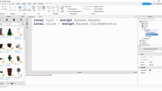 Roblox Studio Tutorial: Click to Equip Tool смотреть онлайн