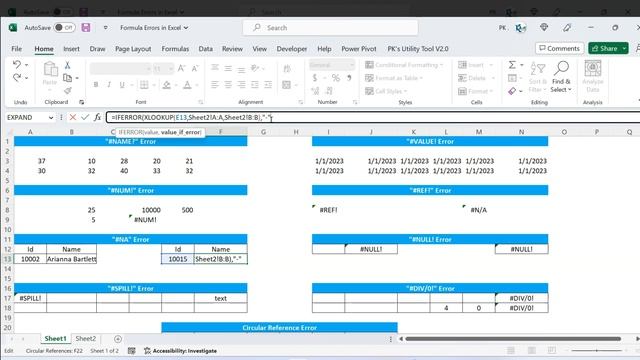 Common Errors in Excel formulas and how to fix them смотреть онлайн