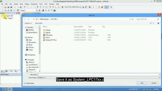 Generating Hex file for LPC1768 in KEIL смотреть онлайн