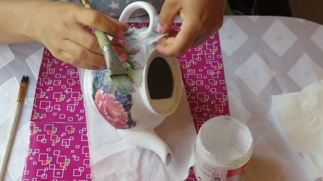 Стилизуем чайник под деревенский стиль/DIY teapot in a rustic style смотреть онлайн