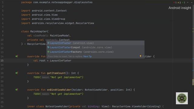 Implement RecyclerView list | Notes App | MVVM Dagger Android Kotlin Tamil - Part 7 смотреть онлайн