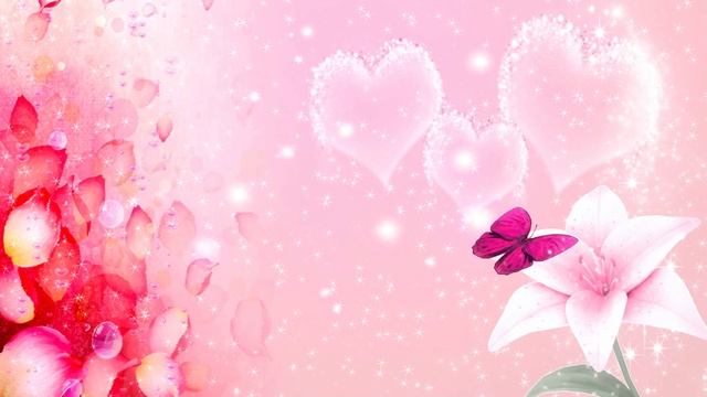 Футаж Лилия и бабочка на розовом смотреть онлайн