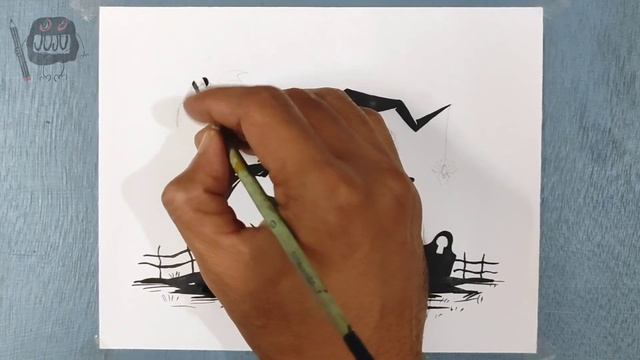 Simple Halloween illustration painting for children's | Postcard design | Poster design смотреть онлайн