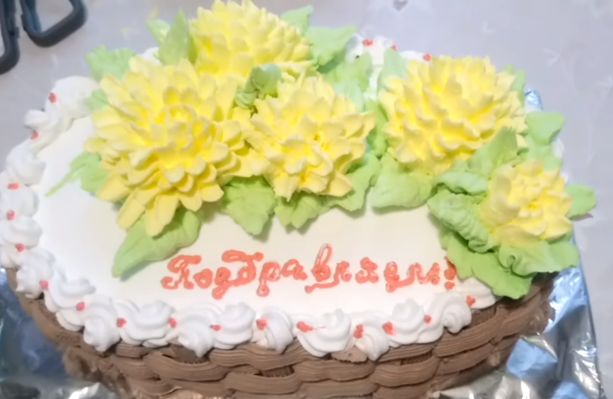 ТОРТ С ХРИЗАНТЕМАМИ. смотреть онлайн