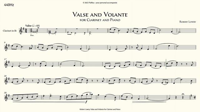 Robert Lowry: Valse et Volante for Clarinet - Piano accompaniment 440Hz смотреть онлайн