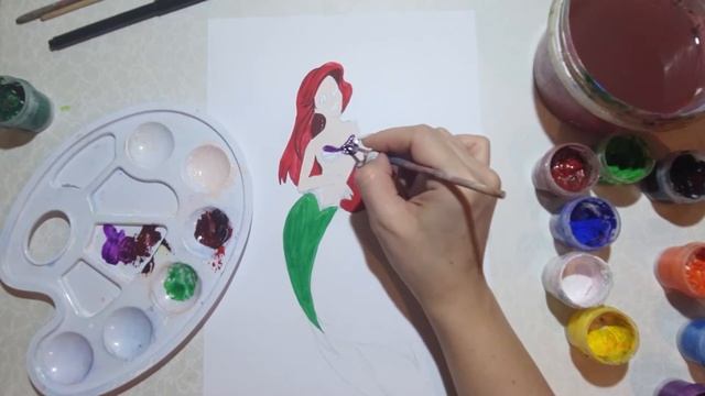 Русалочка Ариэль рисуем вместе смотреть онлайн