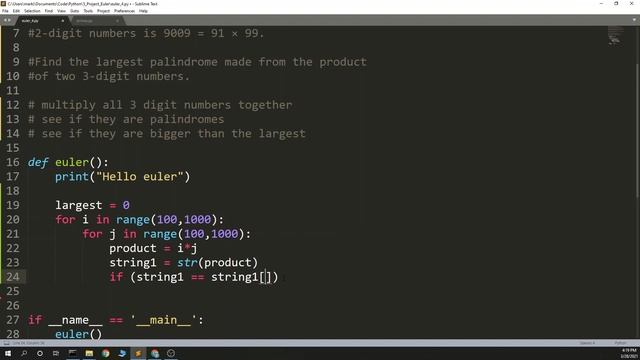 Project Euler #4 In Python смотреть онлайн