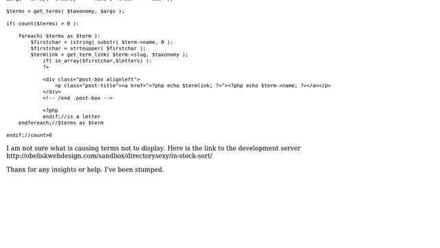 Wordpress: How to list terms by first letter, as in A's then B's etc? смотреть онлайн