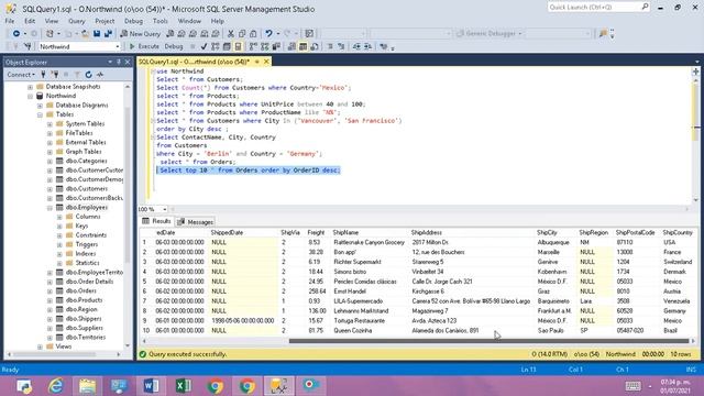 SQL. Ejemplo. Select top смотреть онлайн