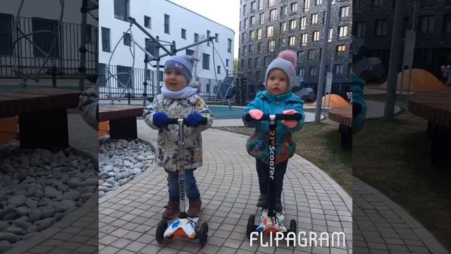 2 годика, начали кататься на самокате смотреть онлайн