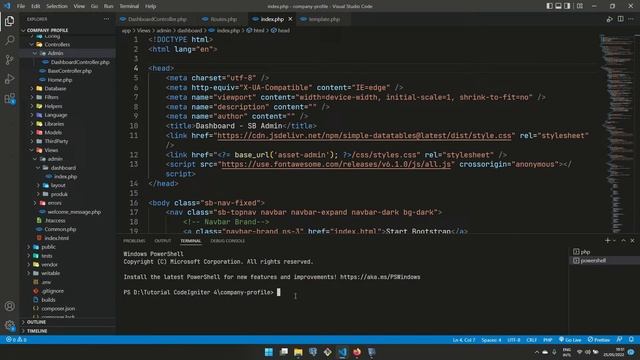 2. Integrasi Template SB Admin Codeigniter 4 смотреть онлайн
