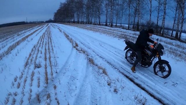 Покатушка по снегу на Loncin LX200 и Spark 200. смотреть онлайн