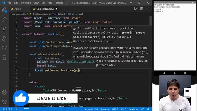 Geolocalização - Curso de React Native - Aula 43 смотреть онлайн