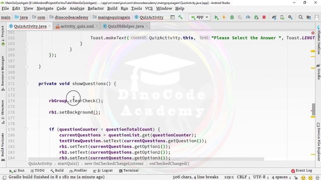 12. Multiple Choice Quiz App with SQLite Integration Part 12 - Fixing Errors - Android Tutorial смотреть онлайн
