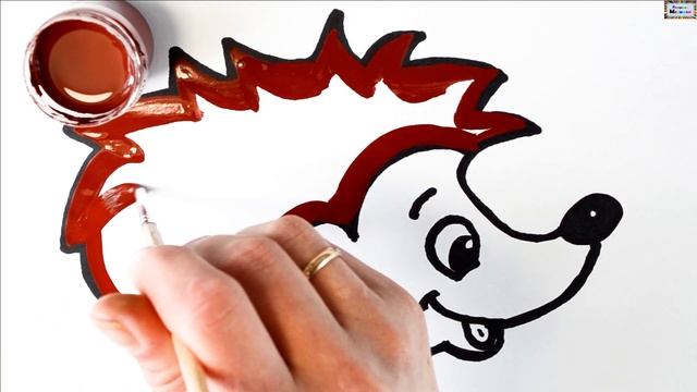 Как нарисовать Ёжика / мультик раскраска ёжик для детей для детей / учим цвета смотреть онлайн