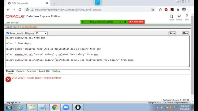 SSICER-ORACLE SQL EXAMPLES смотреть онлайн