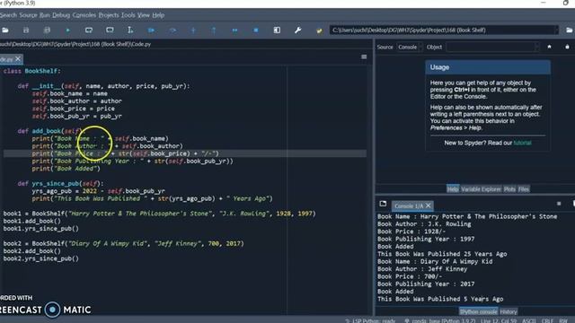 Darsh Garg / Project - 168 (Book Shelf) / WhiteHat Jr / Python Coding / Spyder смотреть онлайн