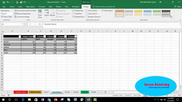 Excel tutorial bangla 23 : How to create Table in Microsoft excel Bangla Tutorial смотреть онлайн
