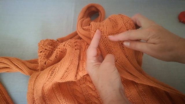 Кофточка спицами "Апельсинка". Круглая кокетка снизу. смотреть онлайн