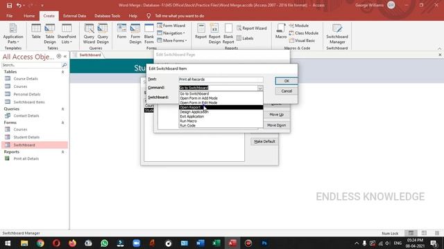 Switchboard Manager in MS Access in Tamil смотреть онлайн