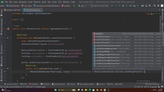 Material 3 Date Range Picker Android Studio смотреть онлайн