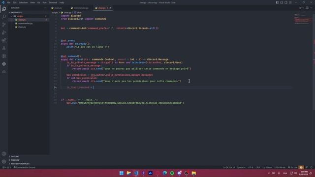 Créer une commande de clear | Devenez un expert de discord.py V2 Partie 4 смотреть онлайн