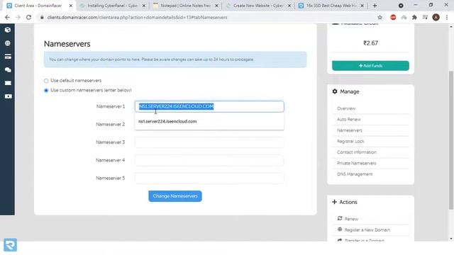 Connect a Domain in CyberPanel [4/5] - Create Private Nameserver for Your Domain [2023] смотреть онлайн